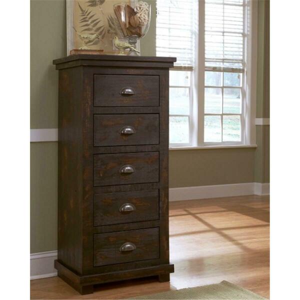 Progressive Furniture Willow Casual Style Lingerie Chest Dresser- Distressed Black P612-13